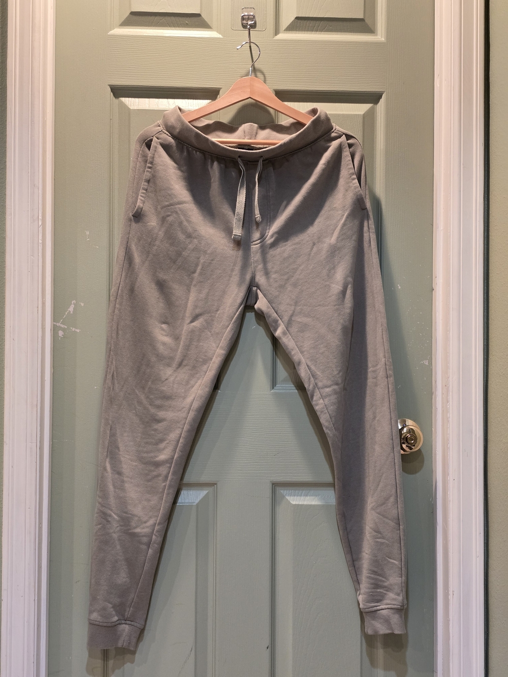 Men's Drawstring Jogger Pants in Light Taupe